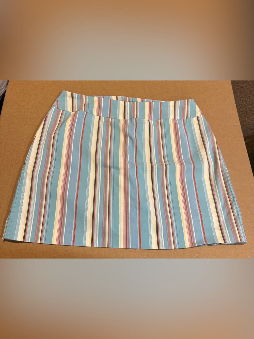 Versona Striped Pastel Mini Skort in Blue and Multicolor size 10